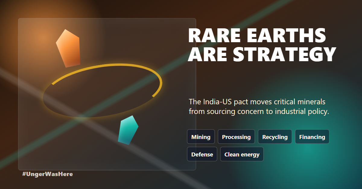 India, US seal critical minerals and rare earths pact amid global supply chain race