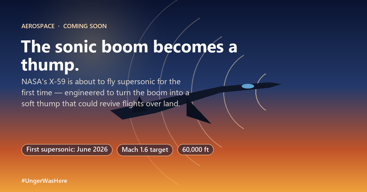 NASA's X-59 prepares for first supersonic flight to turn the boom into a thump