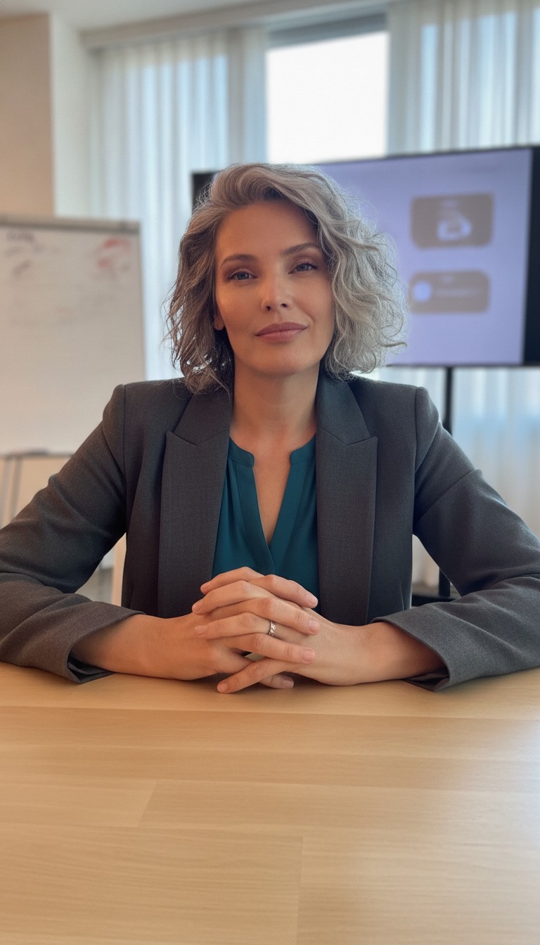 Karen Sartin seated in an AI teaching and workshop setting