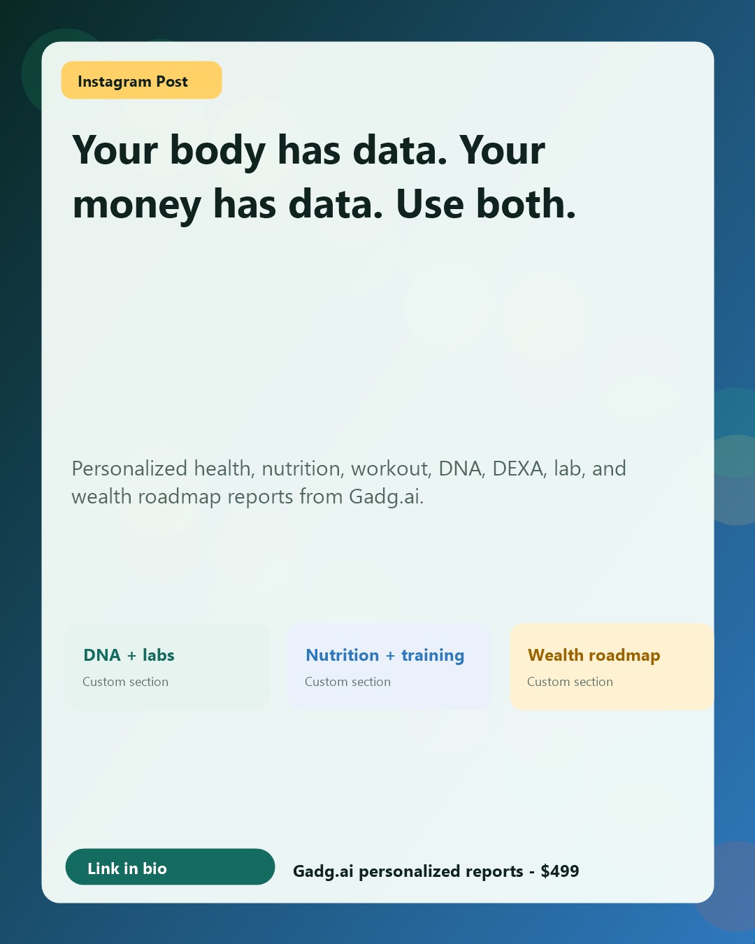 Instagram ad creative for health wealth report